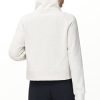 Womens' Half Zip Pullover Fleece Stand Collar Crop Sweatshirt with Pockets Thumb Hole