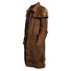 Yolo Jackets Men's New NCR Veteran Ranger Cowboy Western A-7 Brown Long Duster Coat Leather Trench Coats Men Full Length