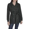 womens Belted Double Breasted Everyday Trench Coat