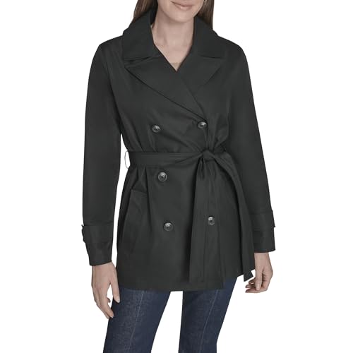 womens Belted Double Breasted Everyday Trench Coat