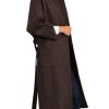 Womens Long Pea Coats Oversized Wrap Wool Blend Trench Coats Winter Open Front Cardigan Overcoats