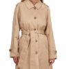 Women's Trench Coat - Waist Belted Button Up Long Raincoat for Ladies (Sizes: S-XL)
