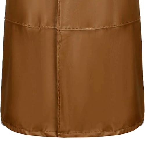 Men's Leather Trench Coat Full Length Vintage Faux Leather Long Overcoat Fall Winter Windproof Jacket Cardigan