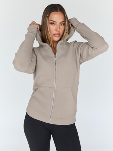 Womens Zip Up Hoodies Fleece Jackets Oversized Sweatshirts Fall Fashion Outfits Sweaters Winter Clothes