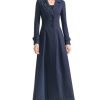 Womens Woolen Blend Ankle Length Lapel Long Maxi Trench Coat Jacket Parka Outwear Overcoat