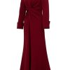 Womens Twist-Front Maxi Coat
