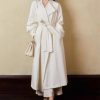 Women's Solid Color Tie-Down Loose Korean-Style Spring Plus-Size Long Linen Trench Coat