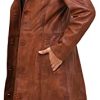 Long body Leather Coat for Women - Lambskin Black Full body Trench Coat - Leather Car Coat