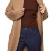 Womens Long Sleeve Maxi Cardigan Open Front Oversized Knitted Sweater Coat Casual Lapel Warm Overcoat with Pockets