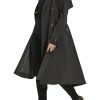 womens Long Flared Belted Trench Coat
