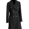 Double breast Blend Wool Pea Classic Trench Coat Women Blazar Designer Full Length