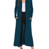Women Floor Length Open Front Cardigan Lightweight Long Sleeve Maxi Duster with Pockets (S-3XL)