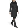 Women's Classic Transitional Water-Resistant Insulated Trench Coat, Black