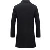 Men's Casual Mid-Length Trench Coat Single Breasted Business Pea Coats Winter Notched Lapel Windbreaker Jacket