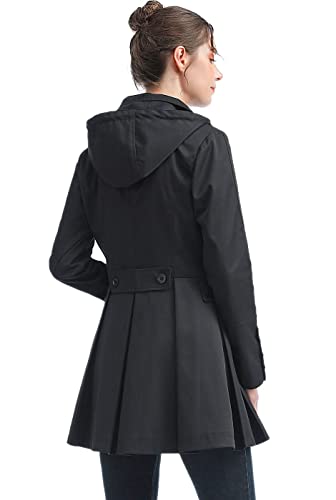 Women Nicole Waterproof Hooded Fit & Flare Trench Coat - Regular & Plus Size