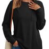Womens Long Sleeve Tops Loose Fit Fall Cute Thick T Shirts Winter Cruise Outfits Trendy Clothes