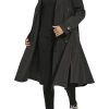 womens Long Flared Belted Trench Coat