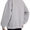 Womens V Neck Oversized Sweatshirts Casual Drop Shoulder Long Sleeve Pullover Tops