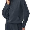 Women's Modal Soft Cinchable Sweatshirts Half Zipper Funnel Neck Oversize Pullover with Pockets