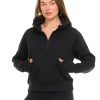 Womens Half Zip Hoodie - Fleece Cropped Sweatshirt for Women, Quarter Zip Up Pullover