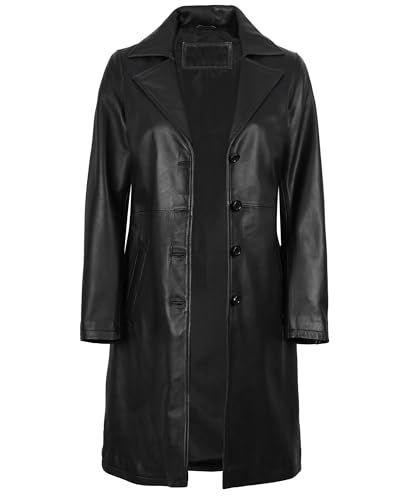 Leather Car Coats for Womens - Real Long Leather Jacket Women Premium Lambskin Leather Coat For Women