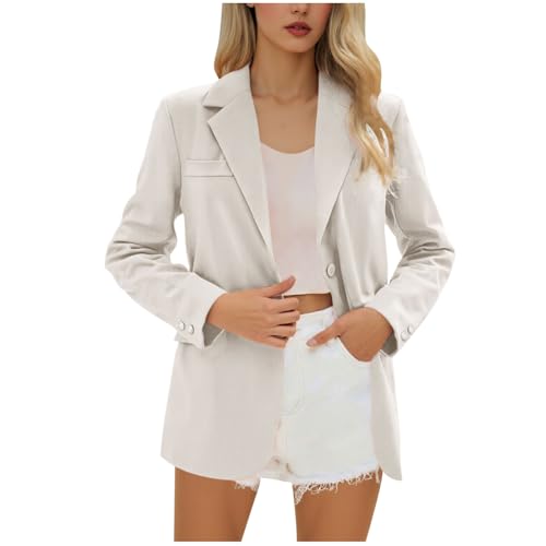 Women's Business Casual Blazers Lapel Long Sleeve Open Front Button Suit Jacket Work Office Blazer Attire Clothes