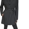 womens Belted Trench Coat With Waist Tie Belt and Notch Collar