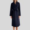 Women's Cashmer and Merino Wool Blend Double Breasted Long Trench Outdoor Coat for Fall Winter
