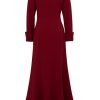 Womens Twist-Front Maxi Coat