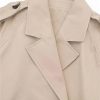 Women's Retro Trench Coat Lapel Long Sleeve Buttoned Belt Jacket Solid Color Lightweight Short Outerwear
