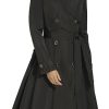 womens Long Flared Belted Trench Coat