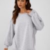 Women Oversized Long Sleeve Sweatshirts Crewneck Side Slit Loose Teen Girl Pullover Top 2025 Fall Y2K Trendy Outfits