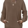 Crewneck Sweatshirts Women Long Sleeve Tops 2025 Fall Fashion Clothes Winter Pullover with Pockets S-2XL