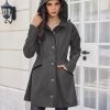 Raincoat Women Waterproof Long Hooded Rain Jacket Trench Coats Windbreaker Travel Jacket