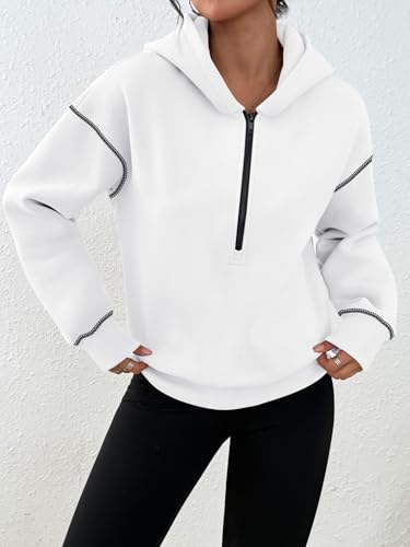 Half Zip Pullover Cropped Hoodies for Women Y2k Cute Sweatshirts Jackets Fall Fashion 2025 Outfits Clothing