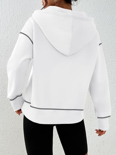Half Zip Pullover Cropped Hoodies for Women Y2k Cute Sweatshirts Jackets Fall Fashion 2025 Outfits Clothing