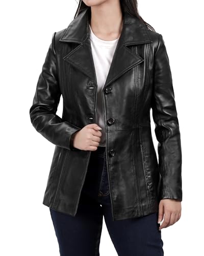 Leather Blazers Women - Stylish Leather Car Coats For Womens Real Lambskin Casual Leather Jackets Women