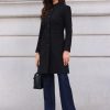 Winter Coat for Women Stand Collar Single Breasted Pea Coat Mid-Long Outwear with Pocket