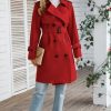 Women's Waterproof Trench Coat Double Breasted Lapel Rain Coats for Women With Belt