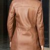 Casual Car Coat Lambskin Leather Jacket Women – ¾ Length Blazer Overcoat Style Leather Long Coat Women