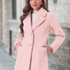 Women's Elegant Overcoat Notched Shawl Collar Single Breasted Outerwear Winter Long Coat