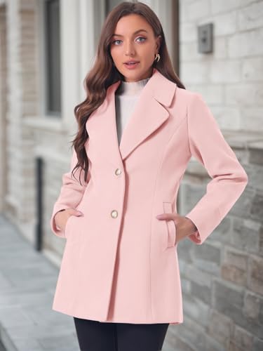 Women's Elegant Overcoat Notched Shawl Collar Single Breasted Outerwear Winter Long Coat