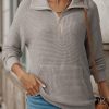 Womens Oversized Sweatshirts Quarter Zip Pullover Women 2025 Fall Fashion Long Sleeve Tops Outfits Clothes