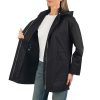 Lorie Womens Rain Jacket Removable Hood Long Rain Coat Trench Coat Windbreaker
