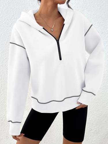 Half Zip Pullover Cropped Hoodies for Women Y2k Cute Sweatshirts Jackets Fall Fashion 2025 Outfits Clothing