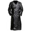 Men's Faux Leather Long Trench Coat Full Length Windproof Overcoat Fashion Vintage Open Front Cardigan Jacket