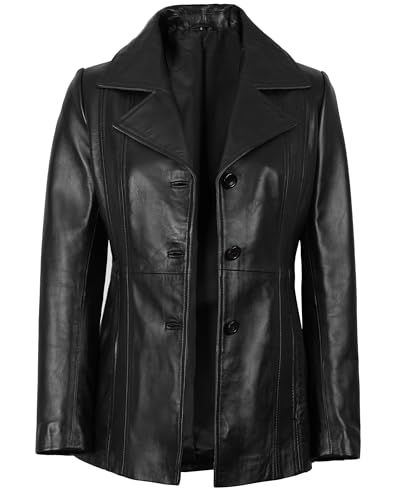 Leather Blazers Women - Stylish Leather Car Coats For Womens Real Lambskin Casual Leather Jackets Women