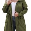 Plus Size Rain Jackets For Women Waterproof Rain Coats with Hood Lightweight Windbreaker Outdoor Trench Coat