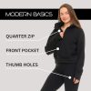 Womens Half Zip Hoodie - Fleece Cropped Sweatshirt for Women, Quarter Zip Up Pullover