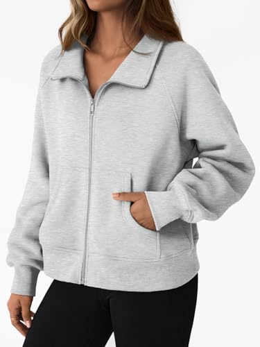 Womens Sweatshirts Zip Up Hoodies Cropped Crewneck Pullover Casual Jackets Y2k Clothes Fall Fashion Outfits 2025